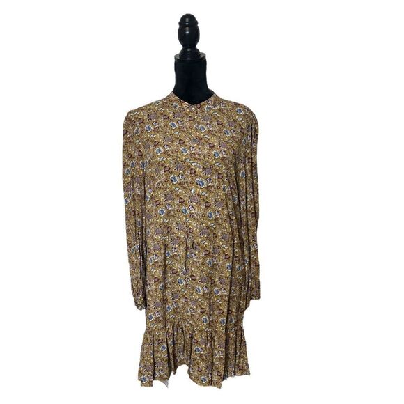 Rebecca Minkoff Helen Floral Dress in Golden Yellow Size Medium NWT - Picture 3 of 16